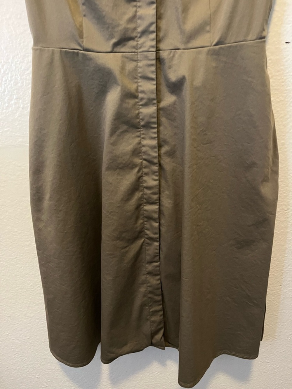 ✨Ann Taylor Olive Utility Midi Dress with Stand Collar - Picture 6 of 10